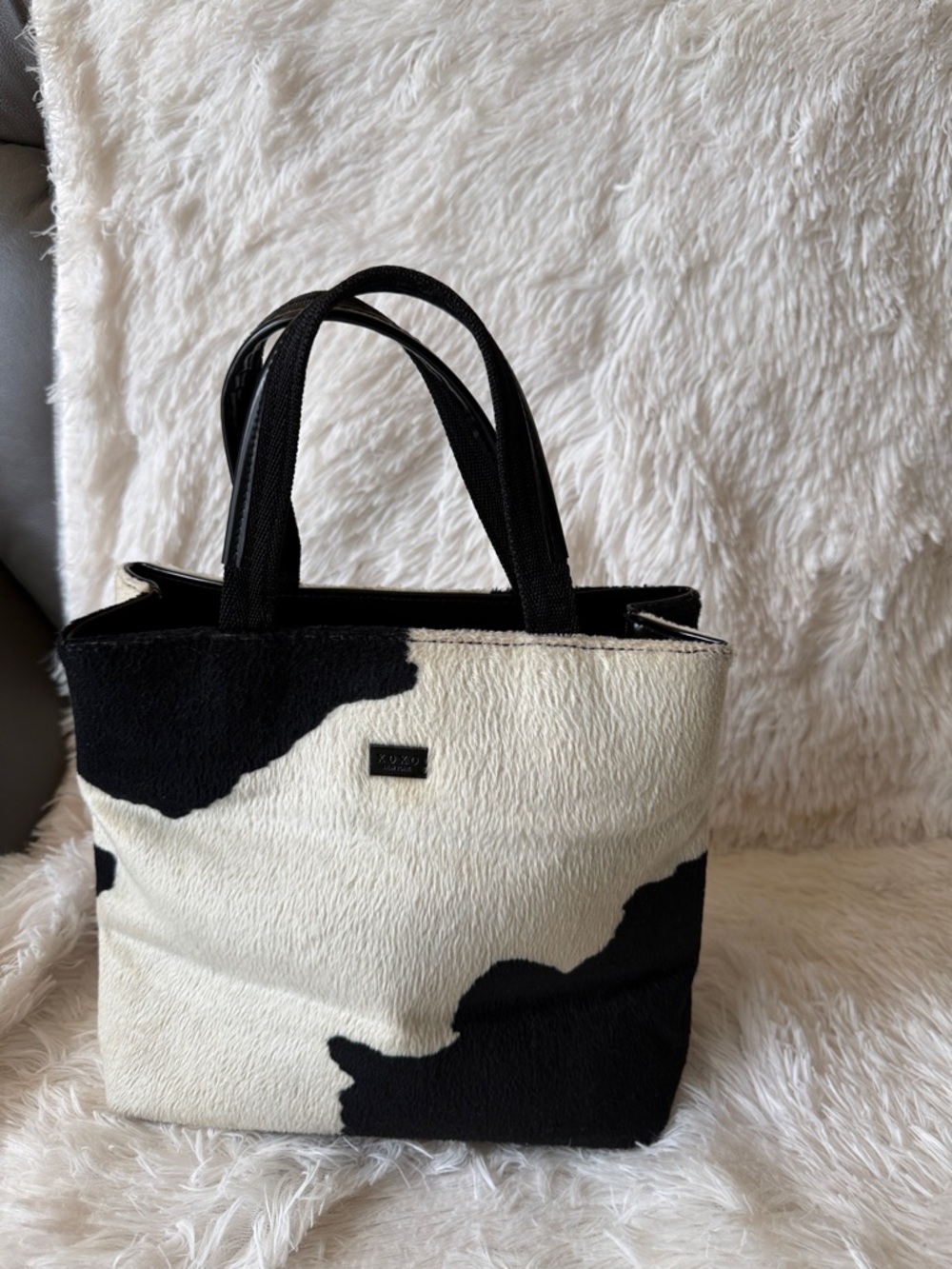 Cowhide Pattern Black & White Tote Bag